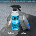 Car Carpet Cleaner & Car Upholstery Cleaner | Car seat cleaner for fabric interiors, floor mats, auto upholstery with Heavy duty brush, 16oz. Works as couch & sofa cleaner