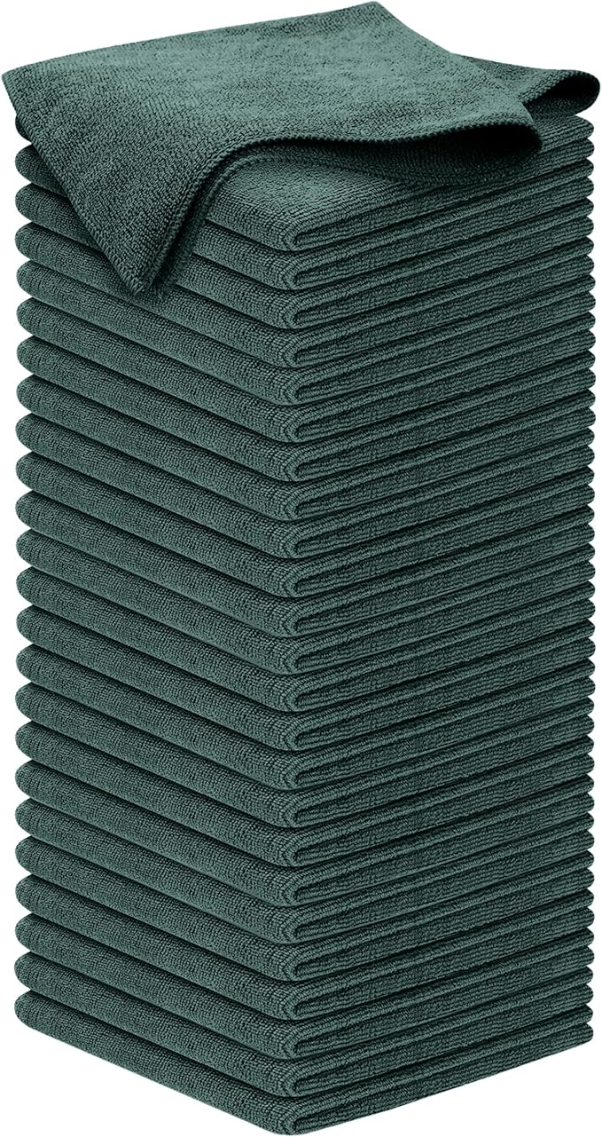 Premium 300GSM Microfiber Cleaning Cloth - 12.5"x12.5" High Performance - 1200 Washes, Ultra Absorbent Microfiber Towels for Cars Undercarriage, Rims & Engine Bay Cleaning - Microfiber Cloth