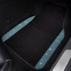 Bling Rhinestones Diamond Waterproof Car Floor Mat, Crystal Sparkly Shining Glitter Carpet, Anti-Slip PVC Heel Pad Universal for Interior Auto SUV,Sedan,Van,4pcs Girly Women Mint Teal Diamond