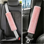 Soft Faux Fur Universal Fit Seatbelt Cover Car Truck SUV Airplane Seat Belt Shoulder Pad for Carmera Backpack Straps Neck Cushion Protector 2 Pack 10.5in Nude Pink