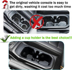 Cup Holder for 2018-2025 2026 Jeep Wrangler JL JLU 4XE/Gladiator JT Accessories Cup Holder Insert Coaster TPE Non-Slip Center Console Drink Holder Organizer Cupholder Liner Pad Interior Black