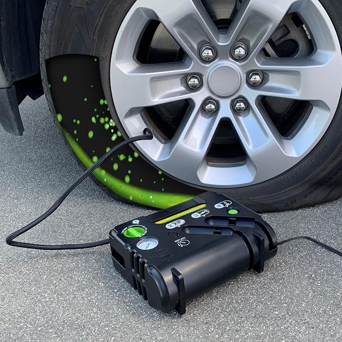 50139 Flat Tire Puncture Emergency Kit, Includes Sealant and Tire Inflator Pump, Analog, Suitable for Cars and Other Highway Vehicles, 10 Min Fix