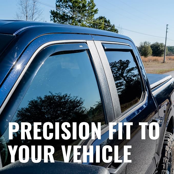 AVS in-Channel Ventvisor/Window Deflectors | Fits 2015-2024 Ford F-150, 2017-2024 Ford F-150 Raptor SuperCrew, 4 pcs. | Smoke - 194975