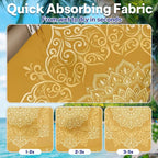 2 Pack Car Seat Towel Covers, Sweat-Proof Microfiber Seat Protectors for Gym, Running, Beach & Workout, Breathable Quick-Dry, Machine Washable, Gold Mandala Print, Universal Fit