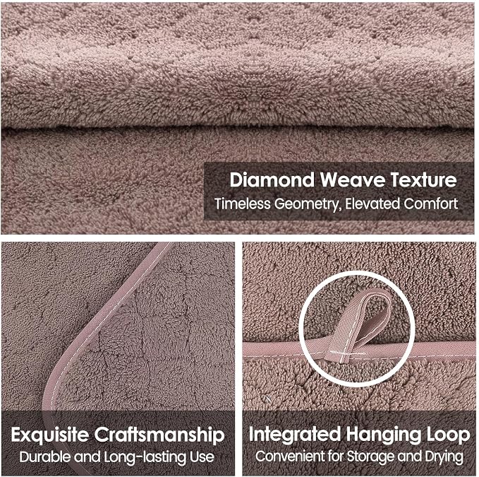 Microfiber Bath Towels, Oversized, Ultra Soft, Super Absorbent and Fast Drying, No Fading Large Bathroom Towel Set for Sport, Travel, Fitness (Coral Fleece - Chocolate, 30 in x 60 in)