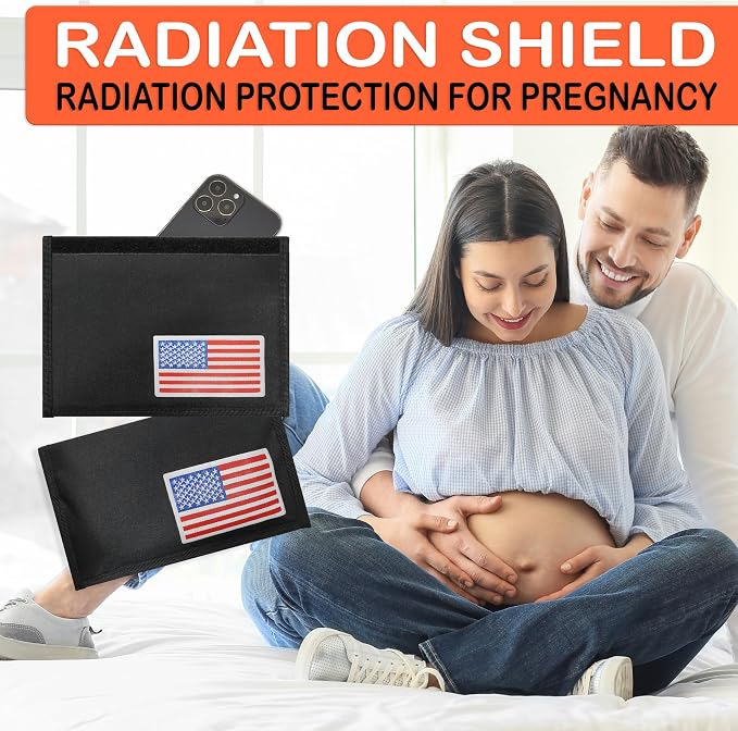 USA Flag Faraday Bag for Phones & Key Fobs – RFID Shielding Privacy Pouch for Electronic Device Storage, Patriotic American Flag Design Faraday Sleeve