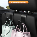 Car Seat Headrest Hook 4 Pack Hanger Storage Organizer Universal for Handbag Purse Coat Universal fit Vehicle Car Black with Buckle