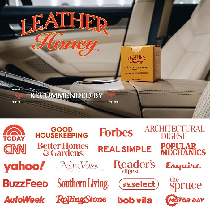 Cleaner Wipes: Clean Leather On-The-Go. 10 Cleaning Wipes for Leather, Faux & Vinyl: Any Color of Couches, Car Seats, Purses, Shoes & Bags. Made in the USA, Non-toxic & Ready-to-Use