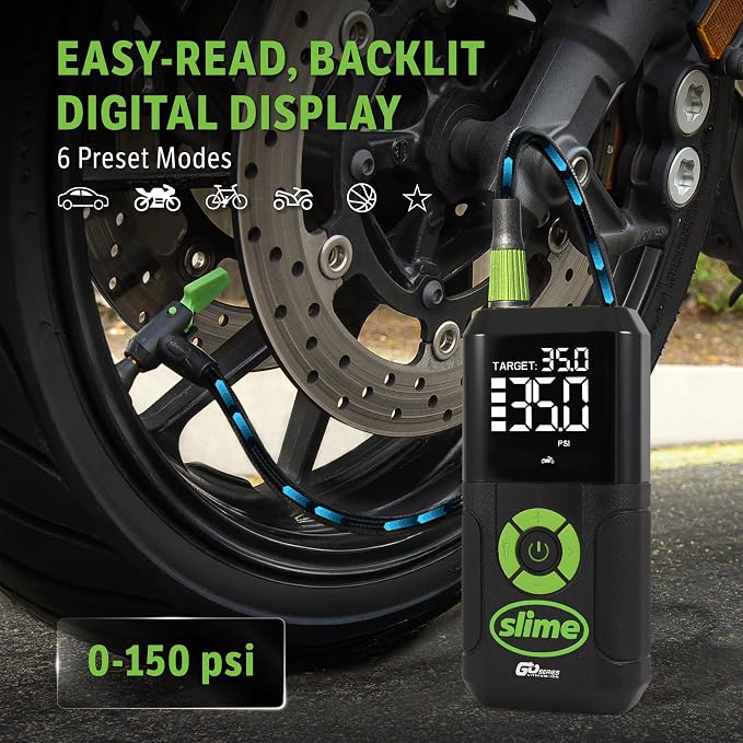 40089 Cordless 3-in-1 Tire Inflator w/Power Bank & LED Light, Auto Shut-Off, Digital Display & 6 Presets, Flat to Full in 8 Mins, Car, Bike, Motorcycle & More