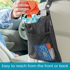 TrimTrash Hanging Car Garbage Bag - Slim and Leakproof Car Trash Bag with Magnetic Closure and Storage Pocket - Attaches to Seat, Glovebox or Console