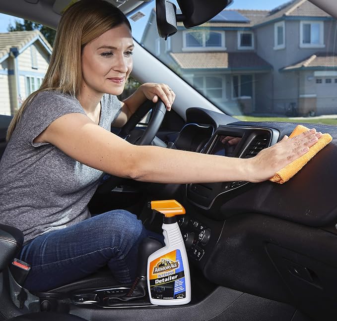 Interior Car Cleaning Kit, Interior Detailer Spray with Microfiber Towels and Microfiber Duster, 16 Fl Oz (3 Piece Kit)