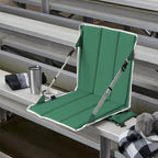 Heated Stadium Seat, Battery Powered (not Included) Foldable, Lightweight Foldable with Back Support & Carrying Strap for Sports Games, Camping, Outdoor Events, Green/White