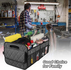 Trunk Organziers and Storage with Reinforced Handles,Car Accessories for Women/Men 50L Waterproof Polyester Trunk Organzier for Car/SUV/Minivan/Truck(Medium,Charcoal)