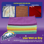 Microfiber Cleaning Cloths for Home & Car, Lint-Free Scratch-Free Rags for Glass, Kitchen & Wood, Reusable Machine Washable, Absorbent for Dusting & Wiping, Rainbow, 13 x 13 in, 24 Count