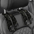 Purse Holder for Car, 2 Pack Heavy Duty Purse Hanger for Car, PU Leather Car Seat Hooks for Purses and Bags, Cute Moon Headrest Organizer for Handbags & Backpacks
