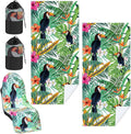 Car Seat Towel Covers with Storage Bag, 63 x 32 Inch Universal Non Slip Waterproof Sweat Protector for Car Truck, Gym Swimming Running, Machine Washable(1 Pack,Tropical Toucan)