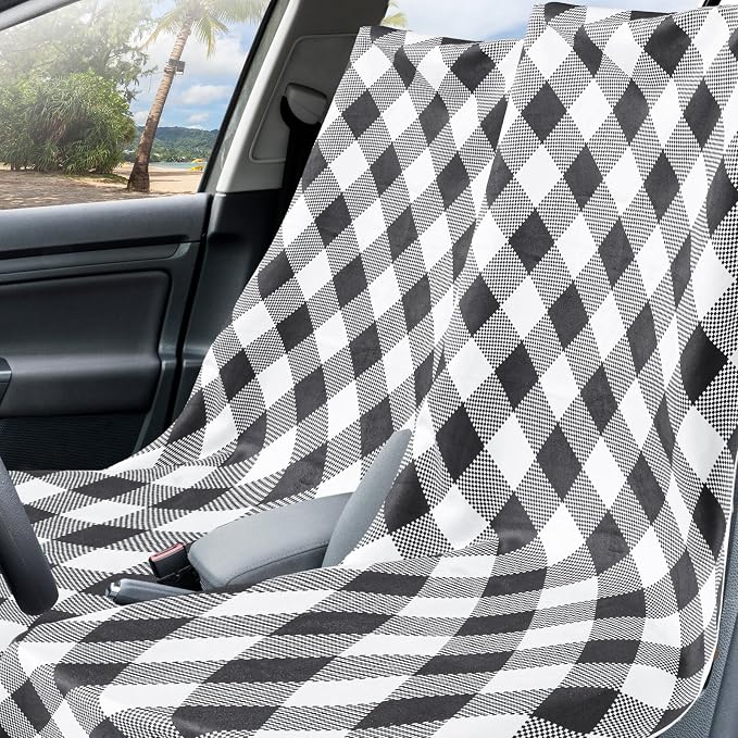 Car Seat Towel Covers with Storage Bag, 63 x 32 Inch Universal Non Slip Waterproof Sweat Protector for Car Truck, Gym Swimming Running, Machine Washable