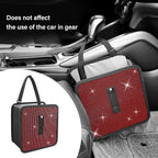 Foldable Trash Cans with Rhinestone, Bling Car Bin for Seat Organizer & Decorations, Universal Bling Accessories for Most SUVs, Trucks (Red)
