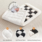 Backseat Pet Bed Mat,Dog Bed for Car,Fuzzy Dog Seat Cover for Car Back Seat, Non-Slip Travel Pet Mat, Fit for Backseat Extenders and Seat Covers (White and Black)
