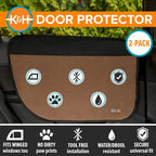 K&H Pet Products Car Door Protector for Dogs, 2 Pack Waterproof Interior Pet Car Door Protector from Dog Scratching, Stay Put Cover Design, Fits Most Vehicles, Washable - 27 x 19in Tan (Pack of 6)