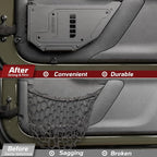 Metal Front Door Storage Pockets for Jeep Wrangler JK JKU（2007-2017）, Sturdy Door Organizer Box Pockets Insert Accessories for Replace Sagging Nets -2 PCS
