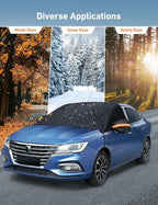 Car Windshield Snow Cover, Windshield Cover for ice and Snow, Frost Windshield Cover for Ice, 2*Removal Side Mirror Protector, Windproof UV Sunshade Cover for Cars, SUVs, Vans