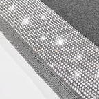 Bling Diamond Car Mats Shining Carpet Crystal Rhinestones Sparkly Glitter Floor Mats with Anti-Slip PVC Heel Pad Universal Fit for Automotive SUV, Sedan, Car, Van, 4pcs for Girl Women, Gray