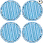 4PCS Bling Cup Holder Coaster, 2.75 Inch Auto Car Cup Holder Insert Coasters, Soft Silicone Anti-Slip Shockproof, Universal Vehicle Interior Accessories for Women Girls (Light Blue & White)