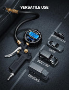 Digital Tire Pressure Gauge with Inflator, 3-250 PSI Air Chuck & Compressor Accessories Heavy Duty with Quick Connect Coupler, 0.1 Display Resolution, 1Pack Standard