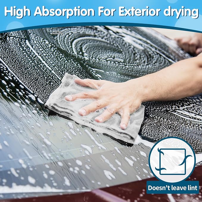 Grey Microfiber Cleaning Cloth, Pack of 50, 16"X12" Cleaning Rags for Housekeeping and Kitchen, Reusable Shop Towels, Microfiber Towels for Cars, Lint Free, Scratch-Free, Highly Absorbent