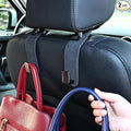 Car Seat Back Hook Universal Auto Storage Hanger Suede with Metal Car Seat Organizer for Handbag Purse Coat Umbrellas Grocery Bags 2 Pack Black