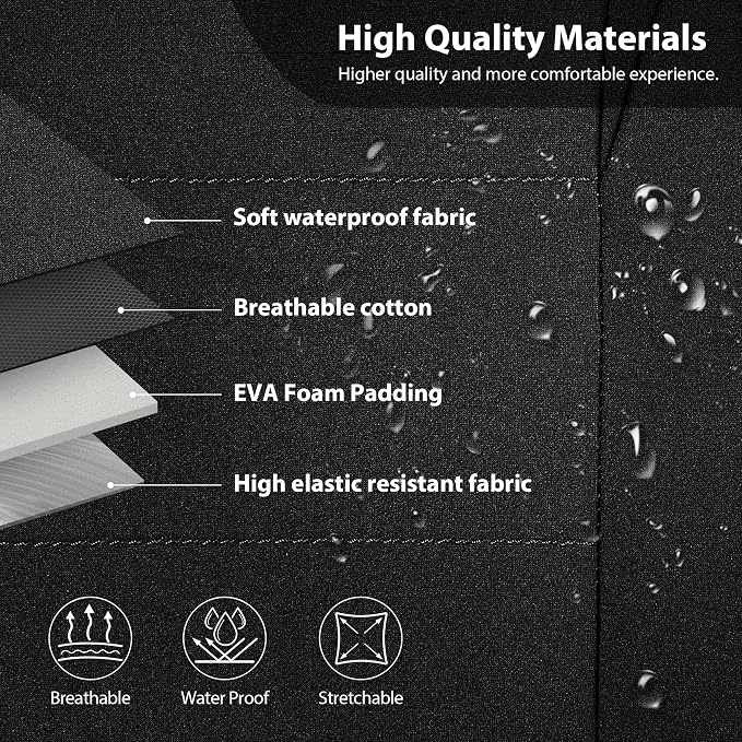 Neoprene Waterproof Seat Covers, Universal Fit Black Full Sets, Protective Interior Covers for Auto SUV, Vans, Sedans, Trucks