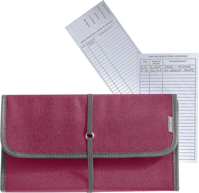 Glove Box Organizer - Insurance and Registration Holder for Car Documents and Paperwork - Expandable Front Seat Organizer with Card Pockets
