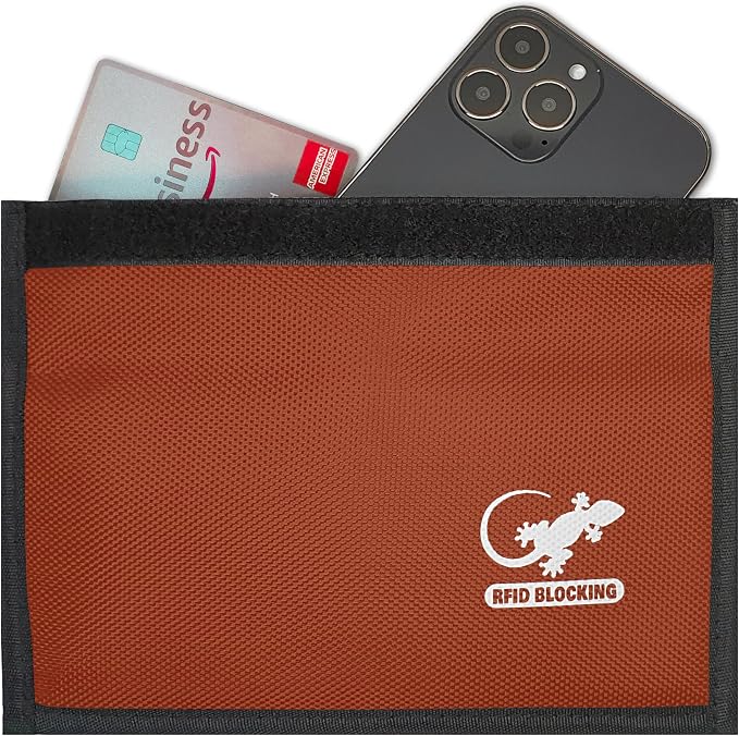 Faraday Bag Orange Nylon - Signal Blocker for Cell Phone, Car Key FOB, Data Privacy (ORANGE - NYLON)