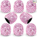 8PCS Bling Crystal Diamond Tire Stem Valve Caps, Dustproof Car Wheel Tire Valve Caps Universal Tire Valve Stem Covers for Cars, SUV, Trucks, Bikes, Motorcycles, Bicycles (Pink)