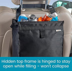 Large TrashStash Hanging Car Trash Can Garbage Bag with Push-Close Lid and Waterproof Bin for Cars, SUVs and Trucks, Holds 4.5 Gallons of Car Trash
