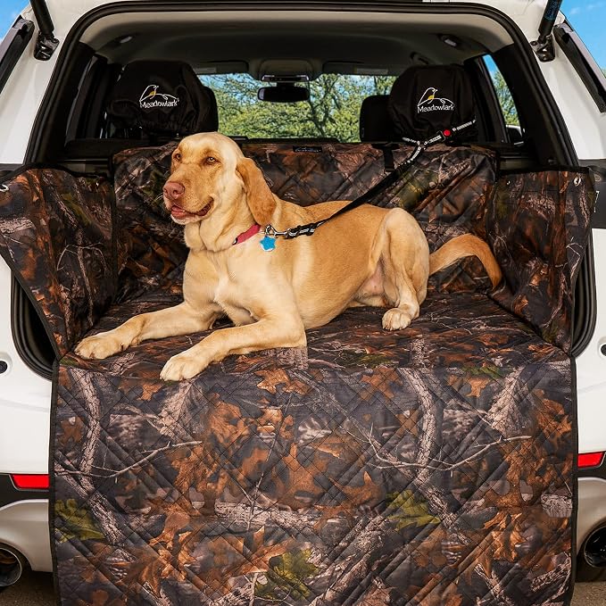 Premium SUV Cargo Liner for Dogs, Waterproof Pet Cargo Cover with Bumper Flap Protector, Durable Non-Slip, Universal Fit for SUVs, Sedans & Vans (74"" L x 41"" W) Brown