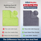 Microfiber Cleaning Cloth Grey - 8 Pcs (12.5"x12.5") - High Performance - 1200 Washes, Ultra Absorbent Microfiber Towel Weave Grime & Liquid for Streak-Free Mirror Shine - Car Washing Cloth