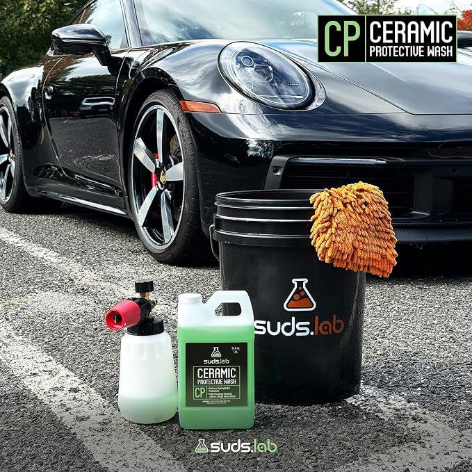 CP Ceramic Protective Wash, Hydrophobic Finish Car Wash Soap, Water Activated Easy To Use Water and Dirt Repelling Cleaner And Finish Treatment, High Gloss Spot Free Shine 64 oz.