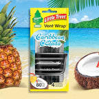 Car Air Freshener | Vent Wrap Provides Long Lasting Scent, Invisibly Fresh | Caribbean Colada, 16 Air Fresheners
