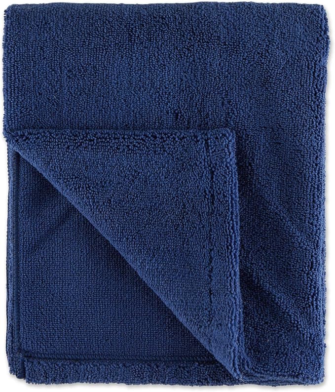 Pet Grooming Towel Collection Absorbent Microfiber X-Large, 41x23.5", Embroidered Navy