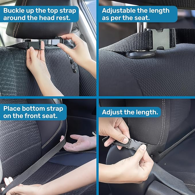 Back Seat Cover for Kids Extra Large - 2 Pack with Multi Pocket Storage Organizer - Back Seats Protector for Upholstery from Dirt, Mud, Scratches - Waterproof Car Seat Protector for Kids