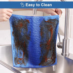 Microfiber Cleaning Cloths 18 Packs, 11.8" x 11.8" Blue Reusable Kitchen Towels, Lint-Free Cleaning Rags, Super Absorbent Cleaning Cloths for Kitchen, Car, and Household Cleaning