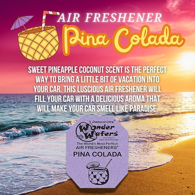 Wonder Wafers 75 Count Air Fresheners Individually Wrapped, Pina Colada Fragrance