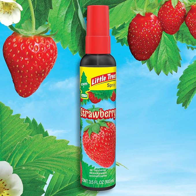 Car Air Freshener | Spray Provides a Long-Lasting Scent for Auto or Home | On-the-go Freshness | Strawberry, 6 Air Fresheners