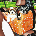 Center Console Dog Car Seat for Medium Dogs - Portable Dogs Armrest Booster Seat, Anti-Collapse Pet Car Seat with Soft Cushion Safety Belt, Support Pet Up to 21lbs (Orange)