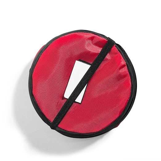 Automotive Waterproof Portable Collapsible Small Trash Can Garbage Container fits Most Cars,Waterproof,Polyethylene, SUVs, and Trucks Red
