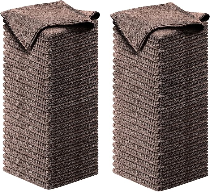 Premium 300GSM Microfiber Cleaning Cloth - 12.5"x12.5" High Performance - 1200 Washes, Ultra Absorbent Microfiber Towels for Cars Undercarriage, Rims & Engine Bay Cleaning - Microfiber Cloth