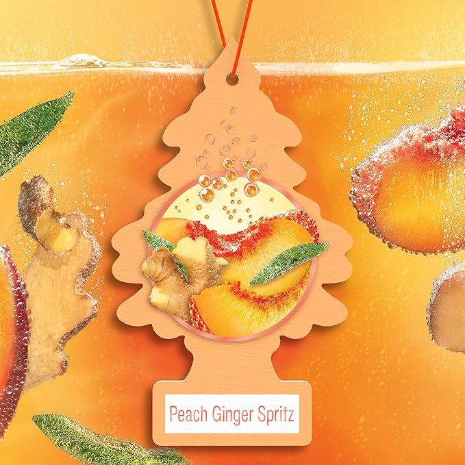 Car Air Freshener | Hanging Tree Provides Long Lasting Scent for Auto and Home | 24 Air Fresheners |Peach Ginger Spritz