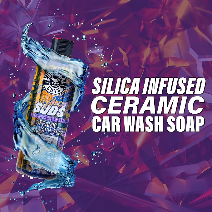 HydroSuds Ceramic SiO2 Shine High Foaming Car Wash Soap, Works with Foam Cannons, Foam Guns, and Bucket Washes, Berry Scent, Safe for Cars, Trucks, and RVs - 1 Gallon